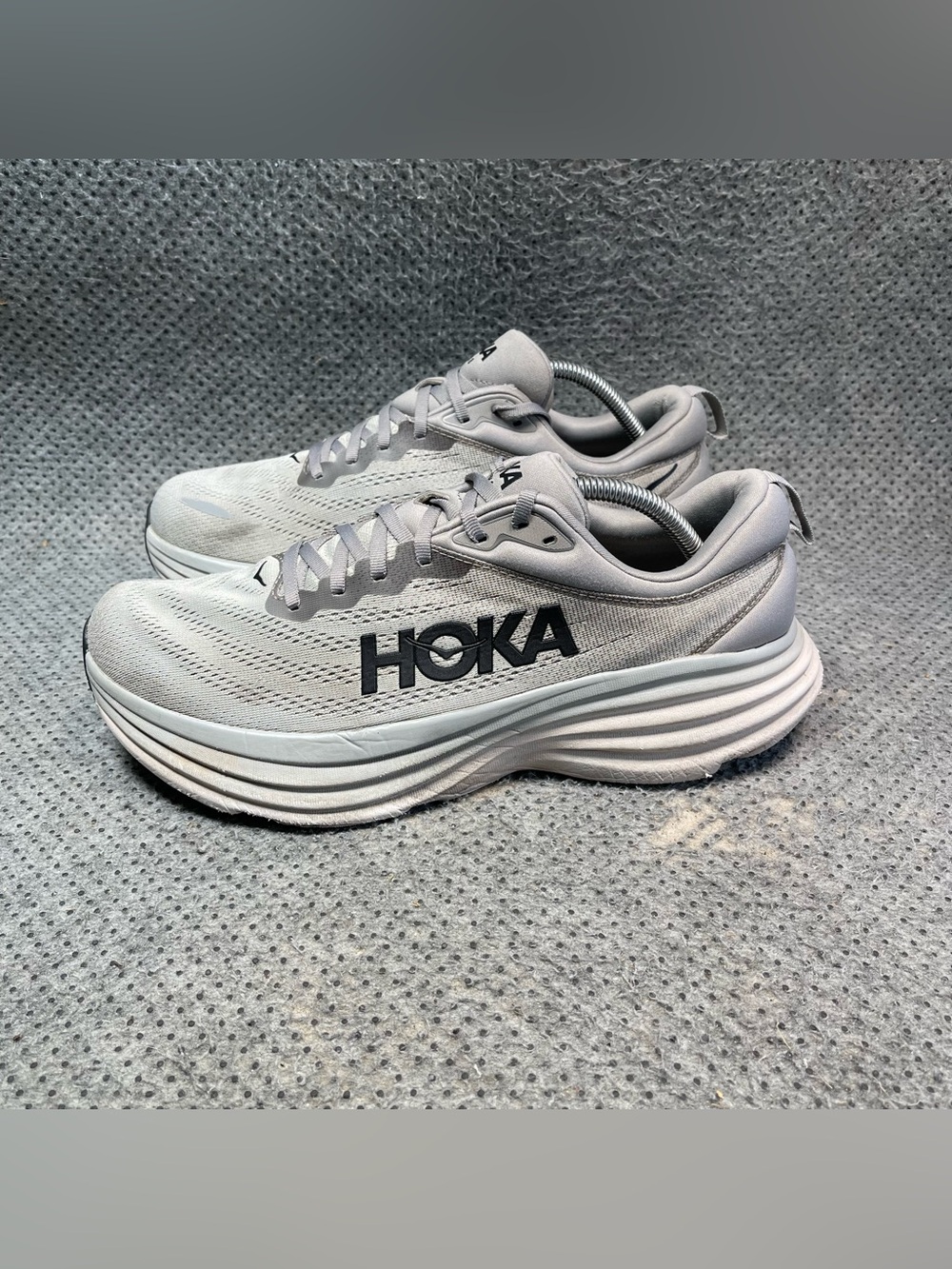 Hoka One One Bondi 8 Wide Grey Running Shoes Size 10.5 Men’s